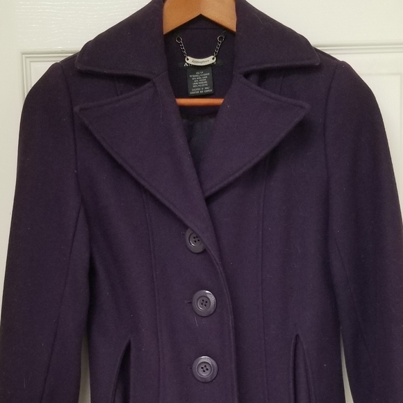 Atmosphere dark purple wool blend coat xs - Picture 3 of 8